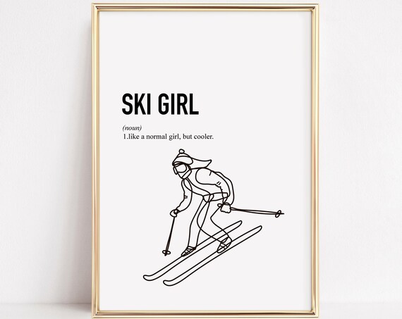 Ski Girl Print, Ski Lover Gift Art Print