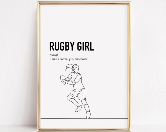 Rugby Gifts For Women Rugby Print Rugby Poster Rugby Girl Print Rugby Art Gifts For Her Rubgy Wall Art