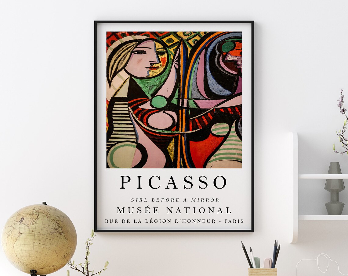 Picasso Girl Before a Mirror Cubist Museum Exhibition Art Poster - Image 3