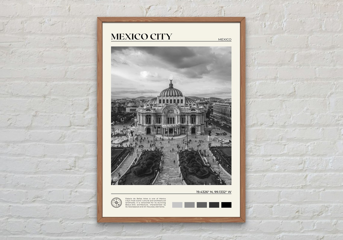 Black And White Mexico City Print Mexico City Art Mexico City Poster Mexico City Photo Mexico City Poster Print Mexico City Decor