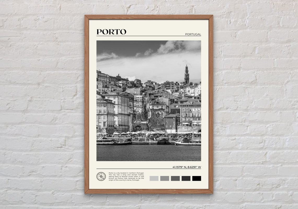 Black And White Porto Print Porto Wall Art Porto Poster Porto Photo Porto Poster Print Porto Wall Decor Portugal Poster Europe
