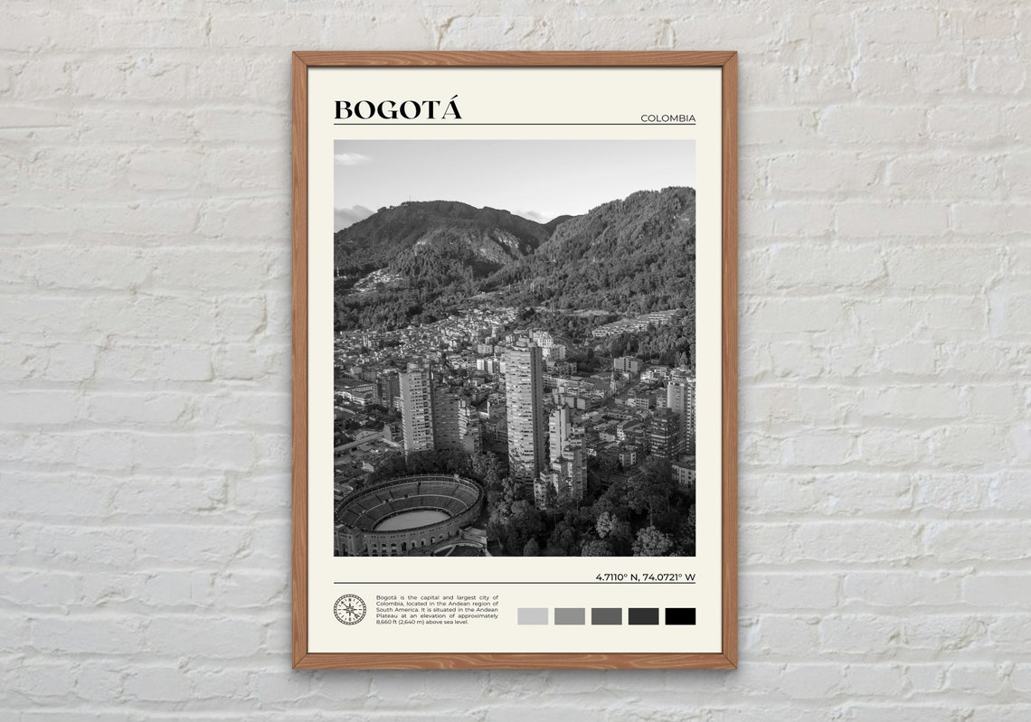 Black And White Bogota Print Bogota Wall Art Bogota Poster Bogota Photo Bogota Poster Print Bogota Decor Colombia South America