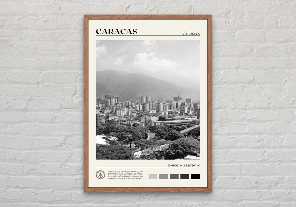 Black And White Caracas Print Caracas Wall Art Caracas Poster Caracas Photo Caracas Poster Print Caracas Wall Decor Venezuela Print