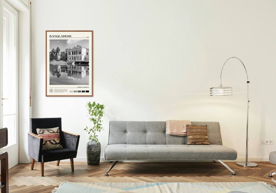 Black And White Bangladesh Poster Print, Wall Decor - Image 3