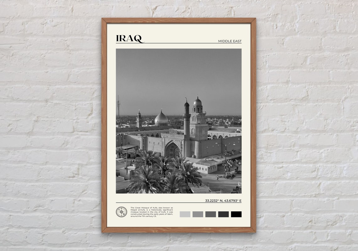Black And White Iraq Print Iraq Wall Art Iraq Poster Iraq Photo Iraq Poster Print Iraq Wall Decor Middle East Poster Print