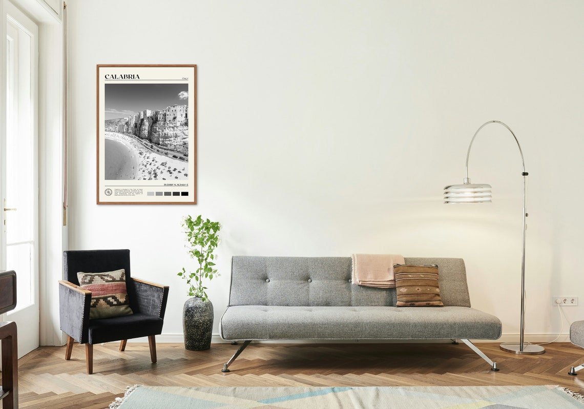 Black And White Calabria Print Calabria Wall Art Calabria Poster Calabria Photo Calabria Poster Print Calabria Wall Decor Italy - Image 3