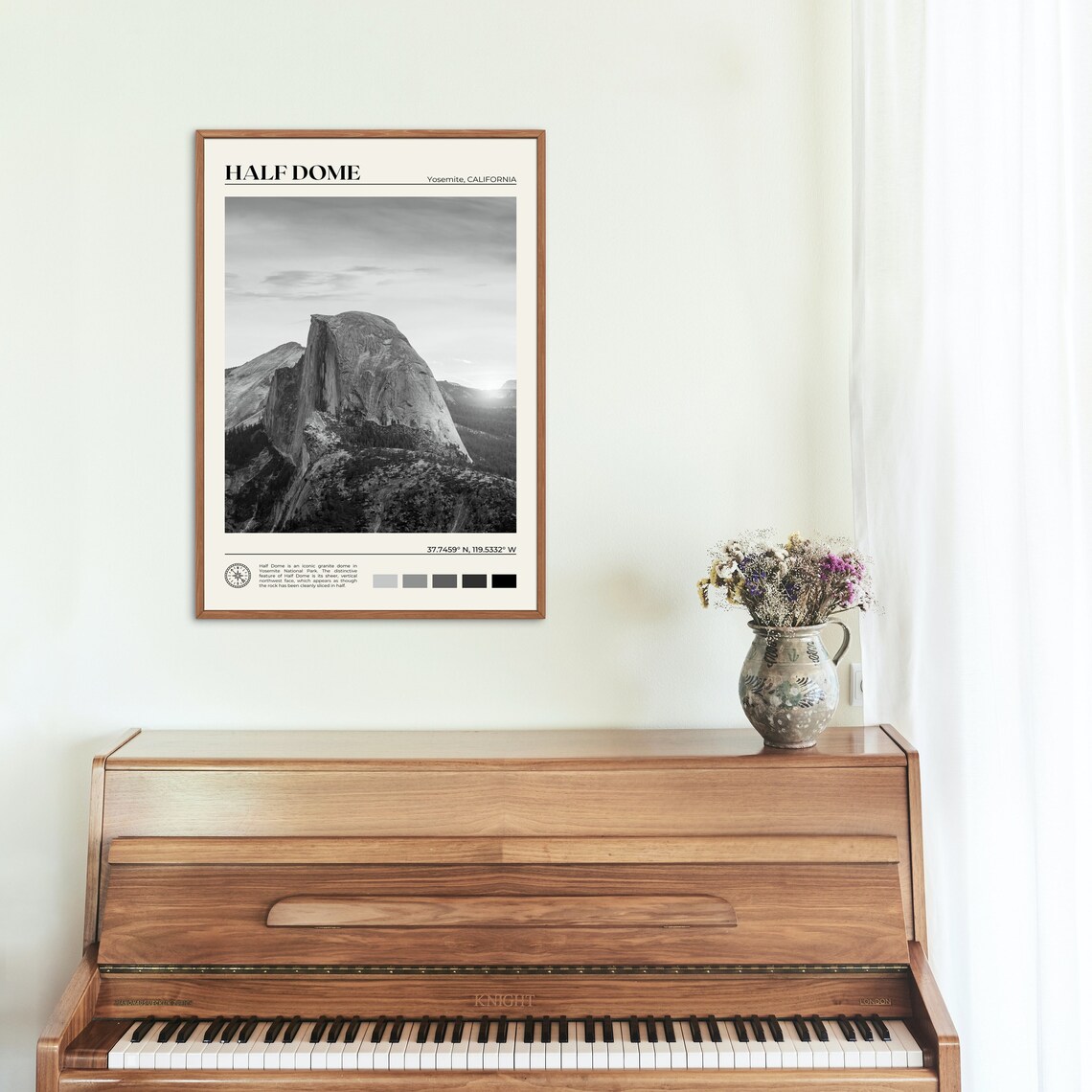Half Dome Black And White Travel Wall Art Print, USA - Image 2