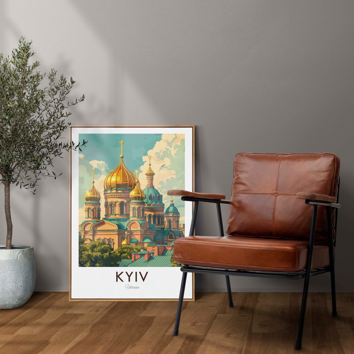 Kyiv Ukraine Golden Domed Cathedral Church Architecture Poster