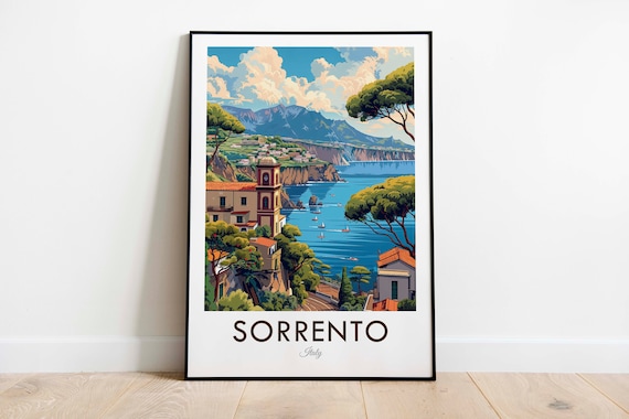 Sorrento Italy Vintage Travel Poster, Home Decor