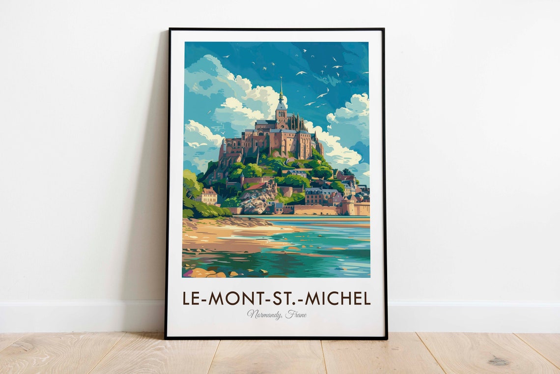Le Mont Saint Michel Normandy France Island Abbey Art Poster