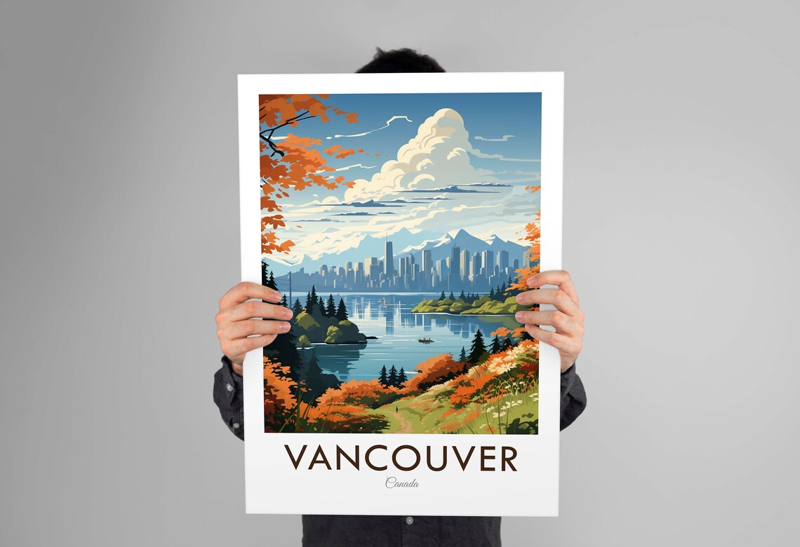 Vancouver Vintage Style Travel Poster, Travel Print - Image 3