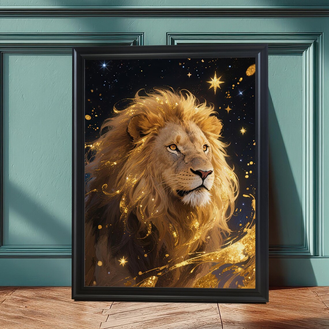 Majestic Lion Art Print, Leo Zodiac Wall Decor