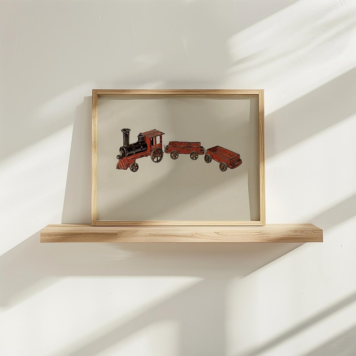Vintage Red Toy Train Antique Nursery Boys Room Classic Poster - Image 3