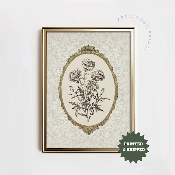 Neutral Floral Wall Art Farmhouse Sketch Printed And Shipped Nancy Meyers Vintage Cottage Decor Botanical Print 7009