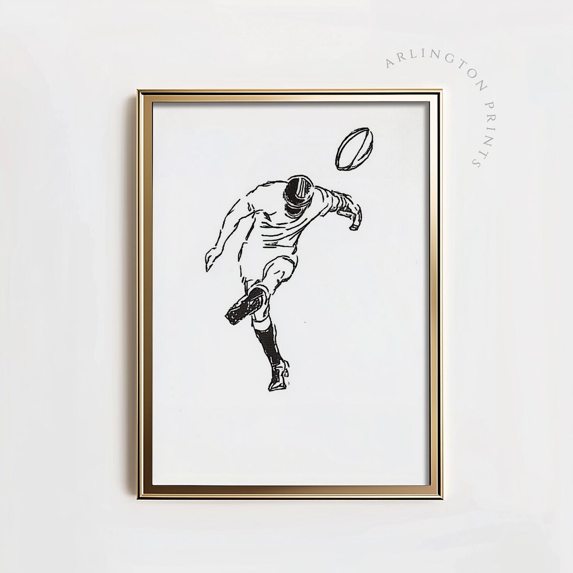 Vintage Football Art Print, Boys Room Decor