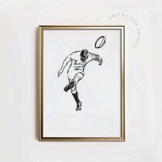 Vintage Football Art Print, Boys Room Decor