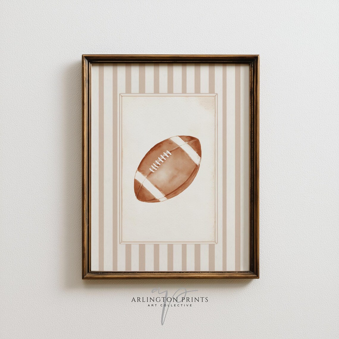 Vintage Football Art Print, Neutral Boys Room Decor