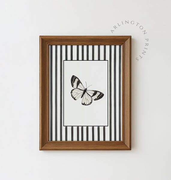 Minimalist Butterfly Art Print, Home Office Decor