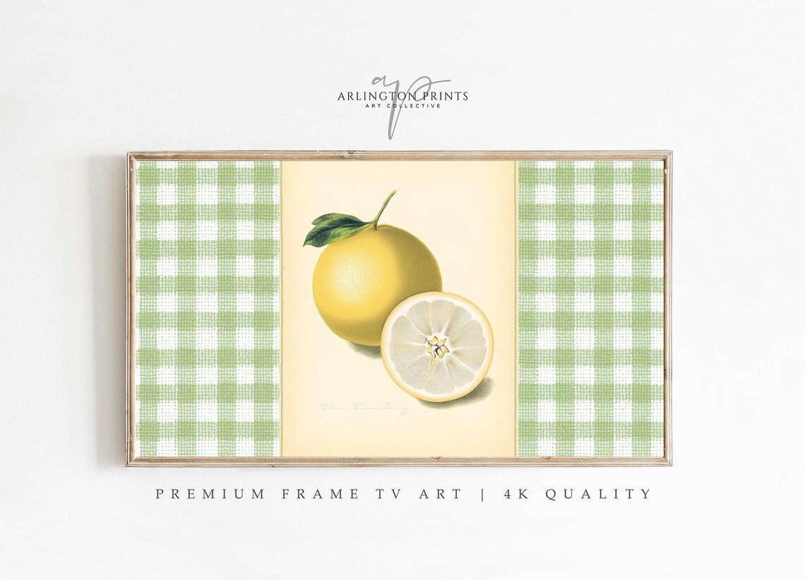 Vintage Grapefruit Print, Kitchen Fruit Decor