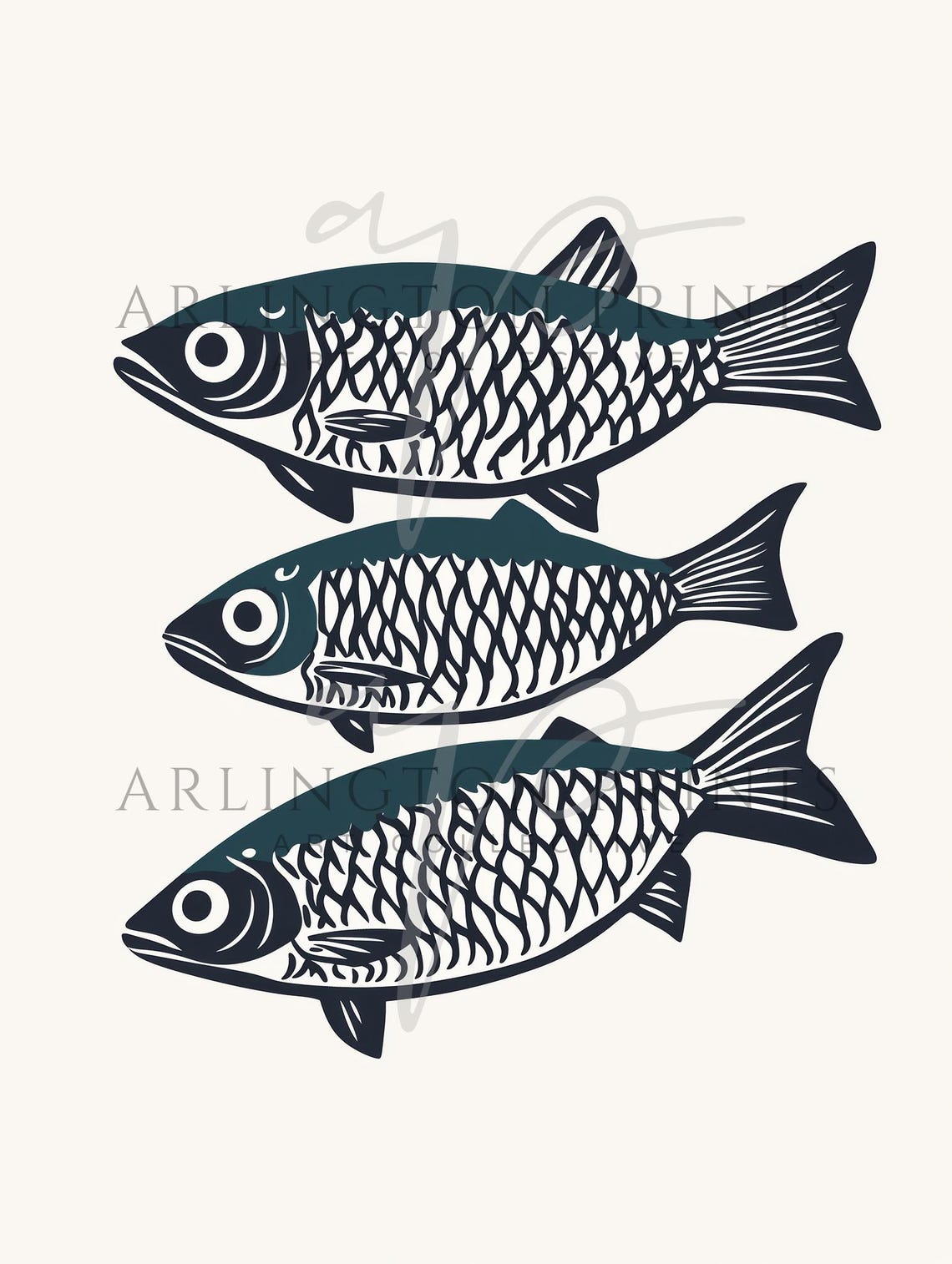 Sardines Print Kitchen Fish Home Decor Modern Minimalist Beach Wall Art Japanese Inspired Sushi Bar Kitchen Shelf Art Prints - Image 2