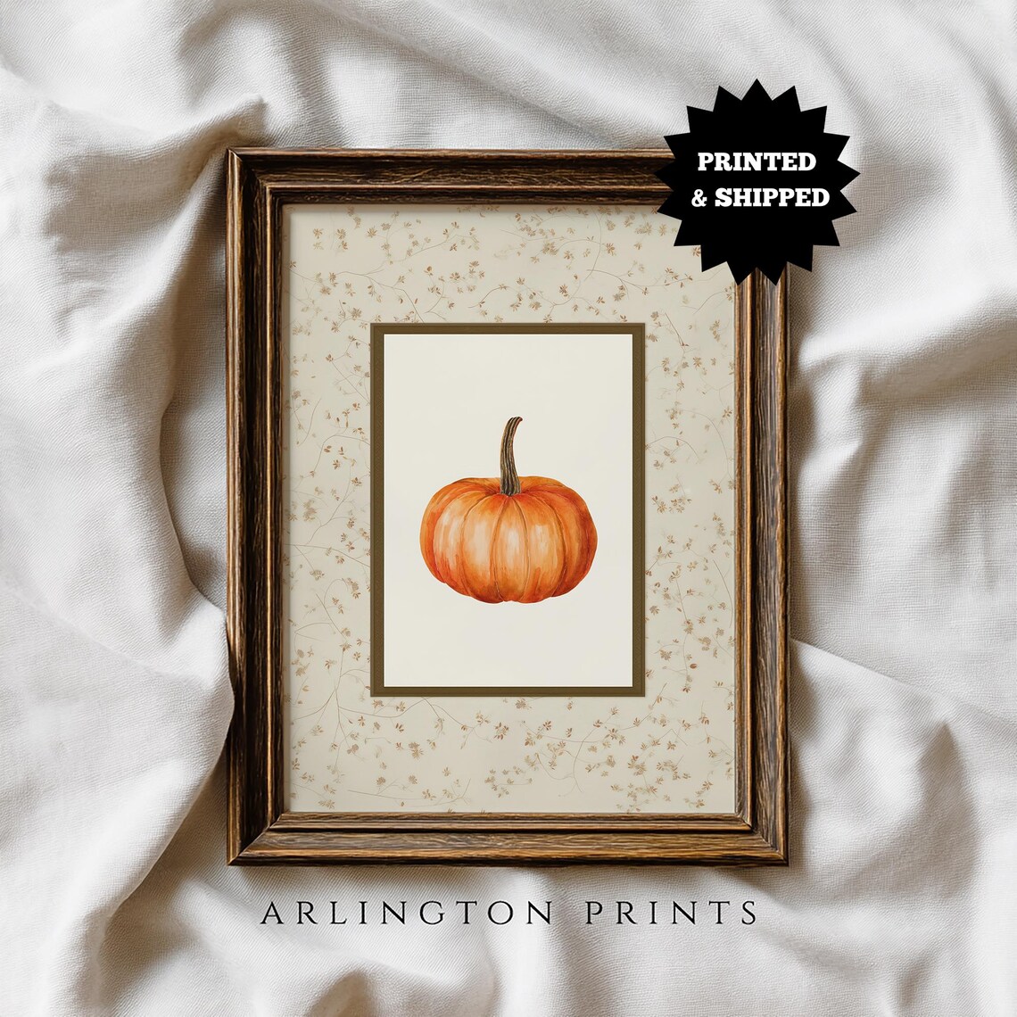 Pumpkin Minimalist Fall Home Decor Art Print