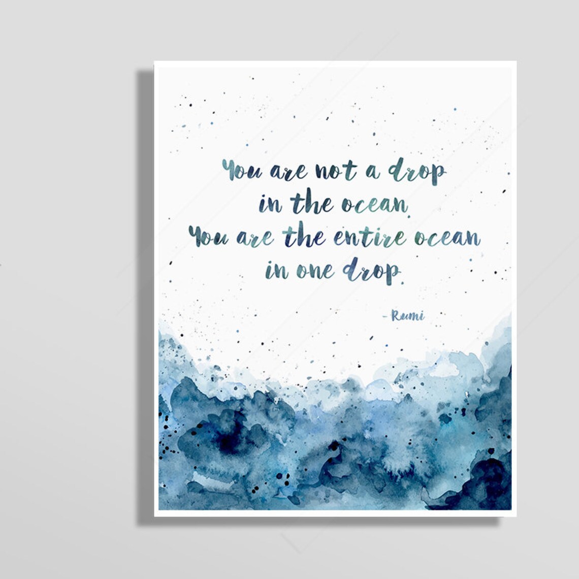 Rumi Quote Print, Watercolor Ocean Inspiration - Image 2