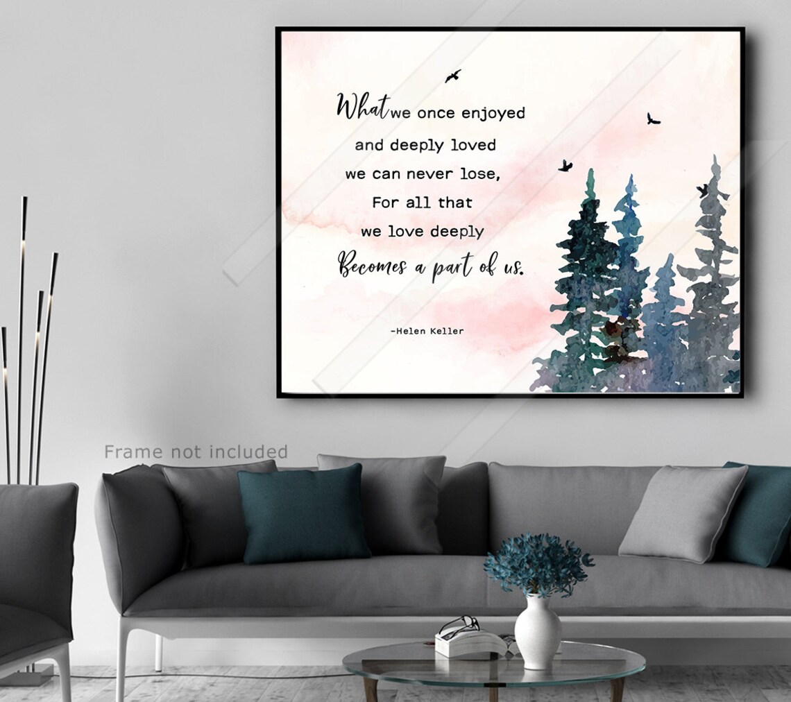 Helen Keller Quote Art Print, Sympathy Gift Keepsake - Image 3