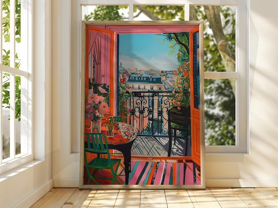 Henri Matisse Style Floral Patio Fauvist Balcony Garden Art Poster