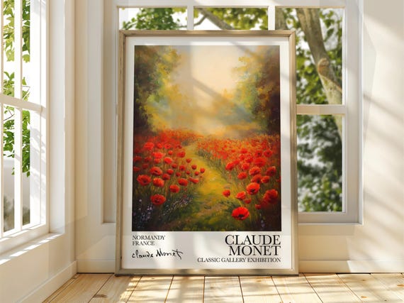Claude Monet Poster Watercolour Art Print Vintage French Home Decor Famous Impressionism Gallery