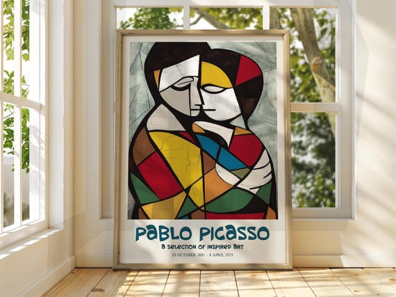 Pablo Picasso Art Exhibition Print Cubism Surrealism Poster Abstract Gallery Home Decor Face