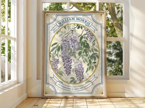 William Morris Wisteria Botanical Flower Exhibition Gallery Poster