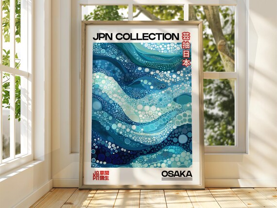 The Wave Poster Art Exhibition Japanese Gallery Print Ocean Abstract Dot