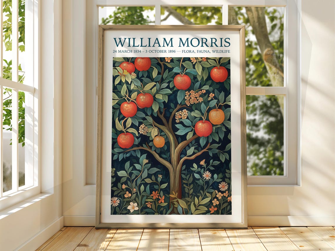 William Morris Apple Tree Orchard Botanical Exhibition Fruit Poster