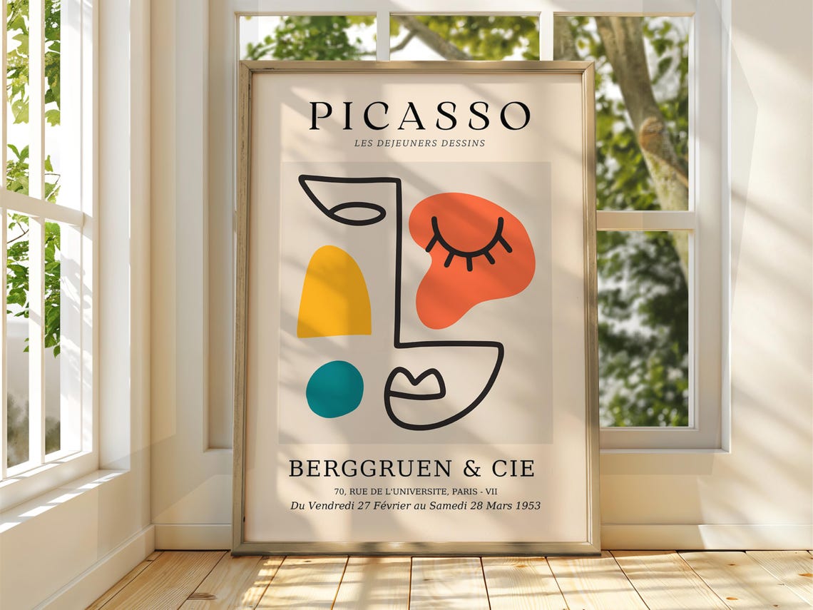 Pablo Picasso Les Dejeuners Dessins 1953 Abstract Line Art Poster