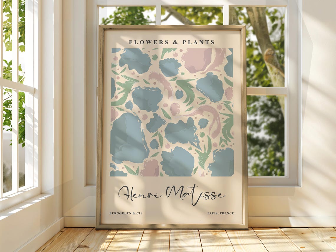 Matisse Flowers and Plants Pastel Abstract Floral Exhibition Art Print