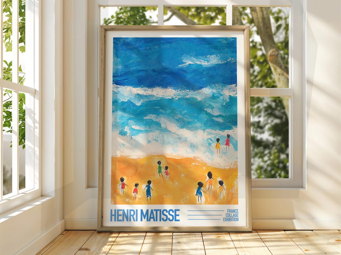 Henri Matisse Children Playing Beach France Exhibition Poster