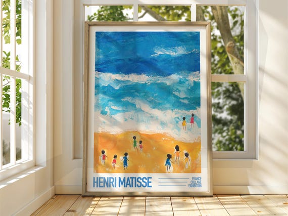 Henri Matisse Style Beach Art Exhibition Print Coastal Classic Painting