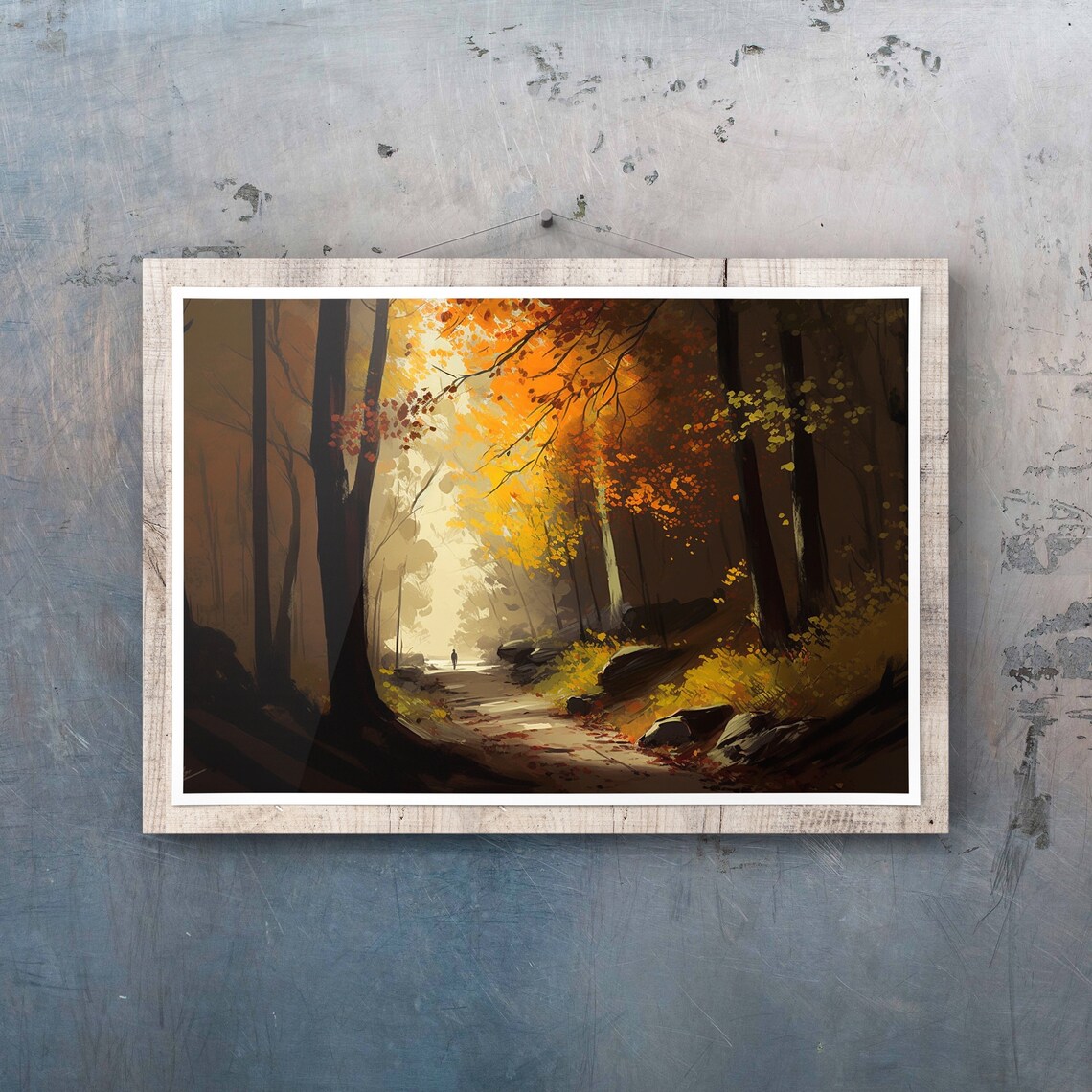 Sweet Forest Flat Design Fall Landscape Art Print - Image 3