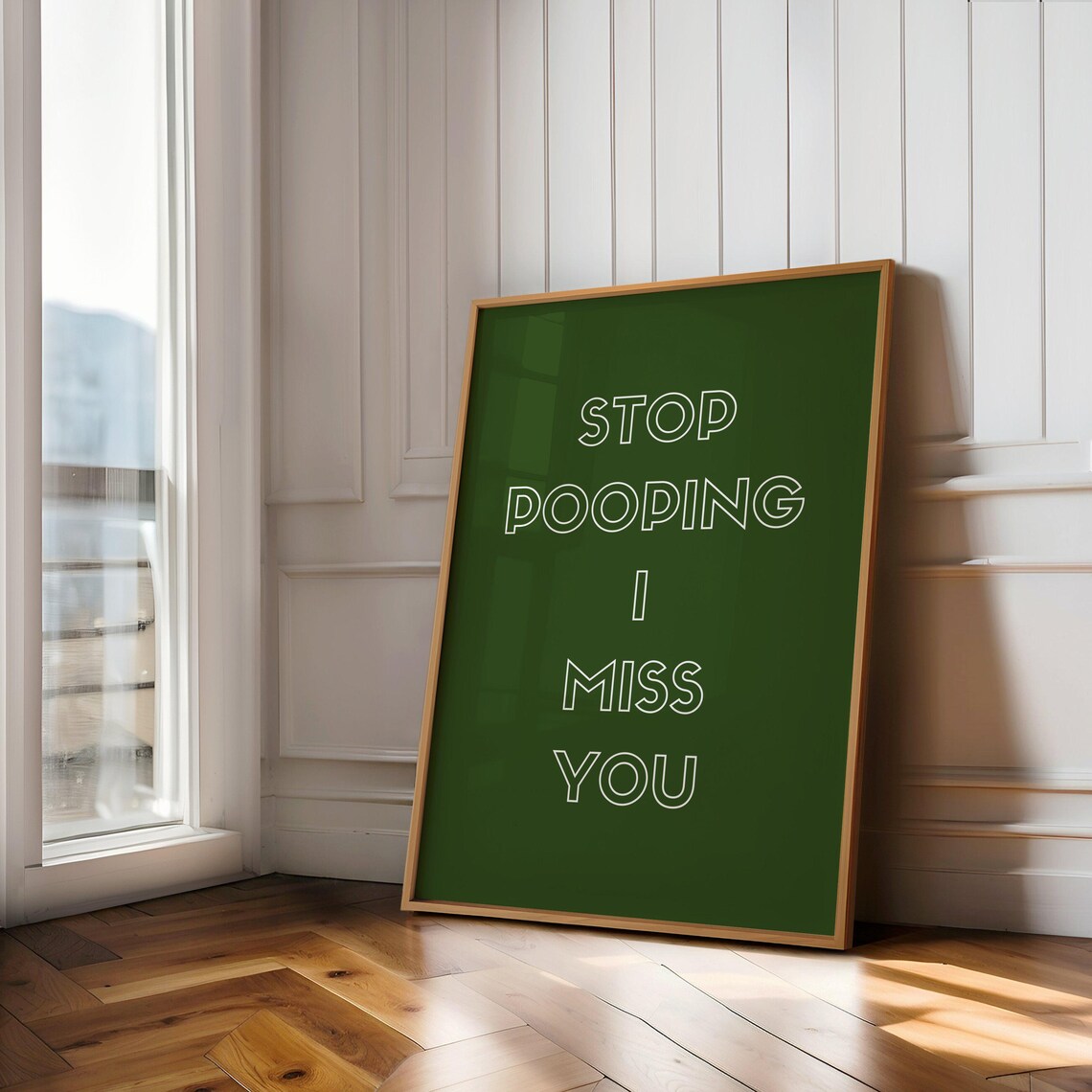 Stop Pooping, I Miss You Funny Bathroom Wall Art - Image 5