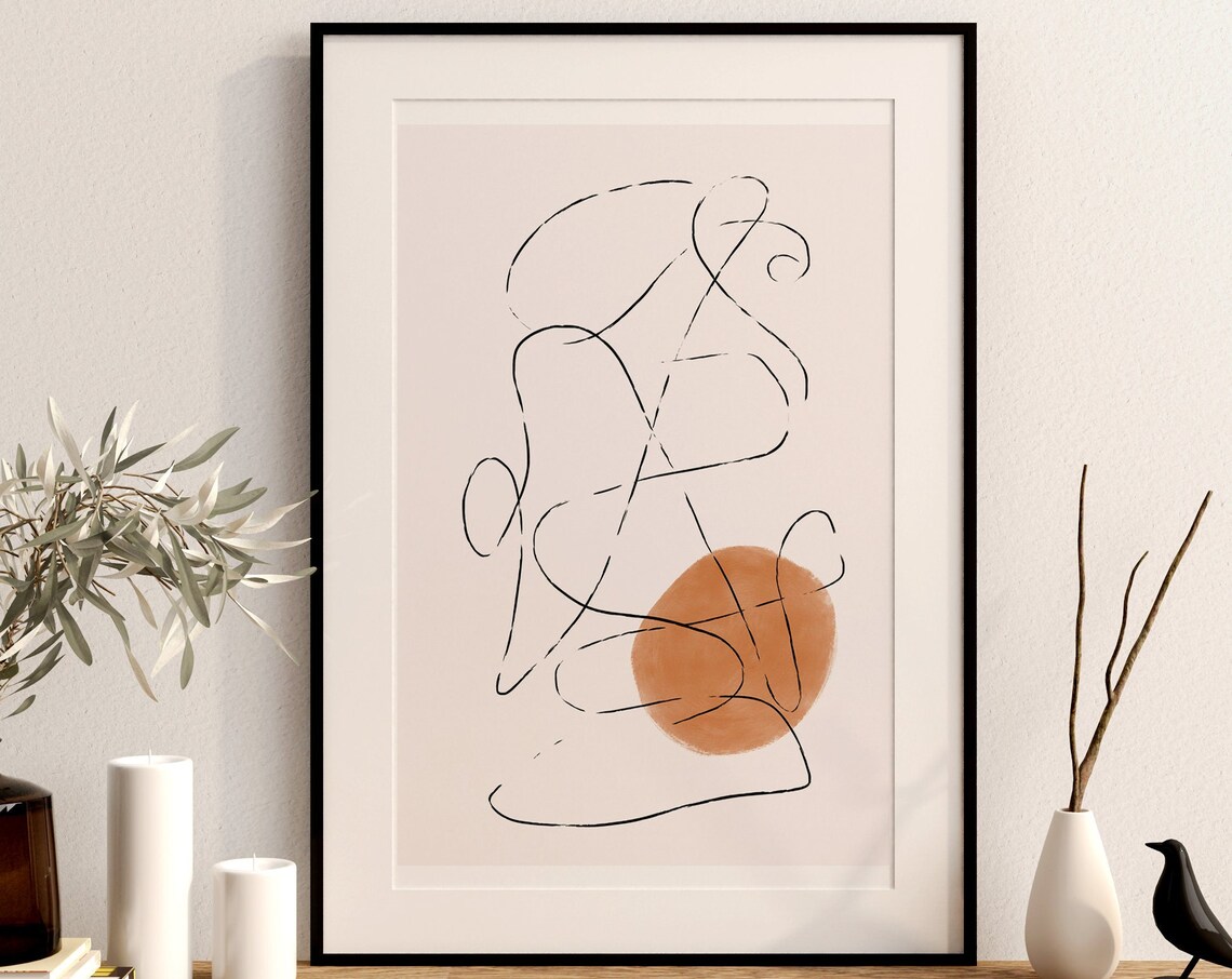 Mid Century Modern Abstract Print, Minimalist Art