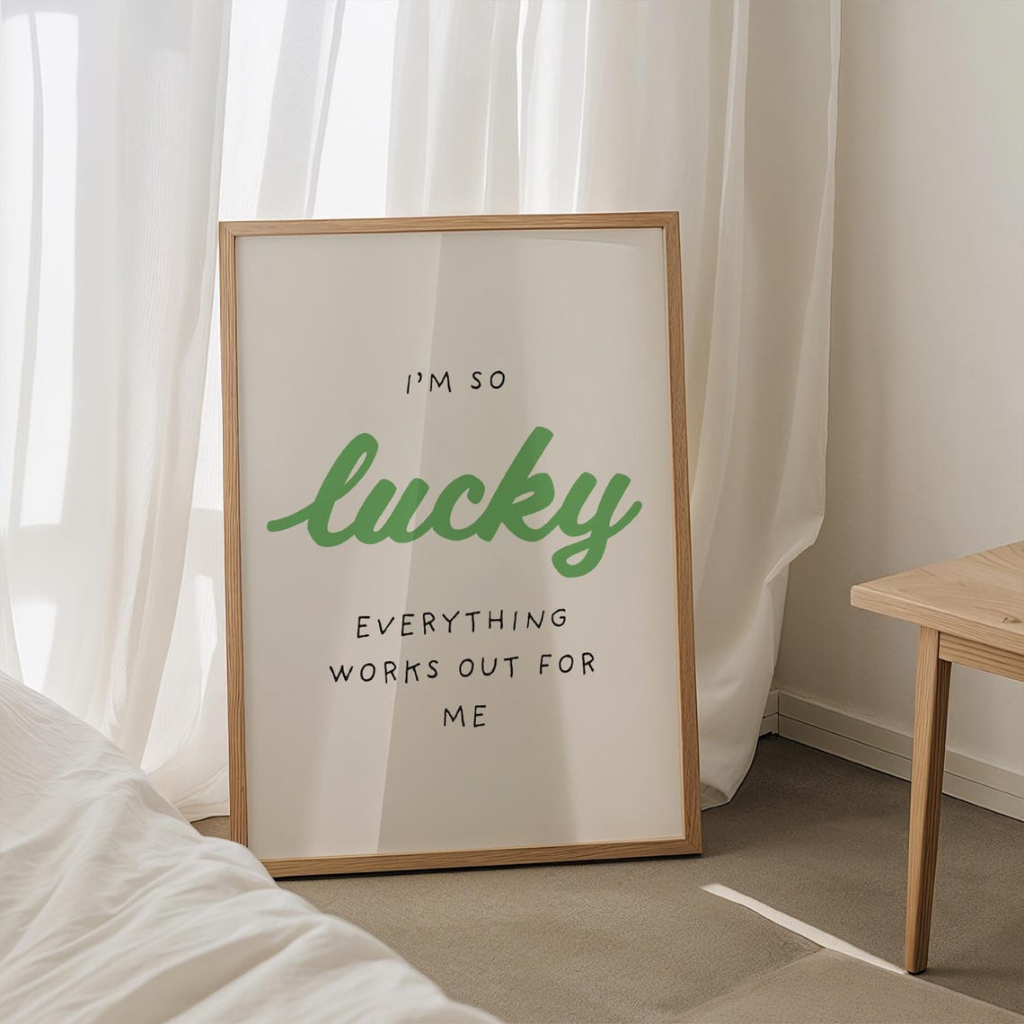 I'm So Lucky Everything Works Out For Me Affirmation Wall Art