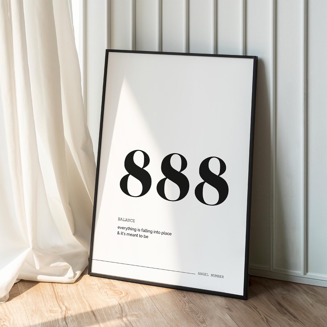 888 Angel Number Minimalist Spiritual Art Print