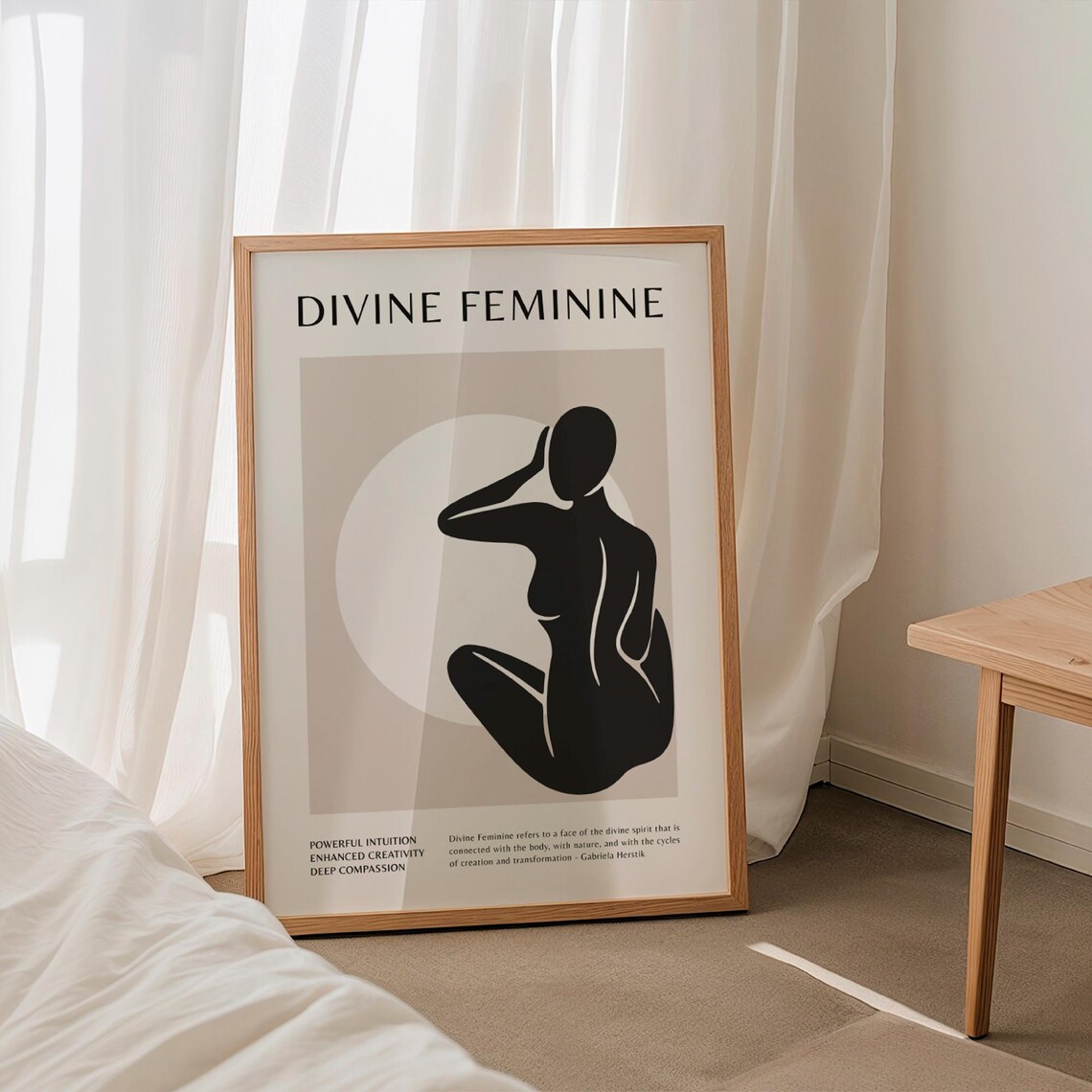Divine Feminine Silhouette Spiritual Intuition Boho Art Poster