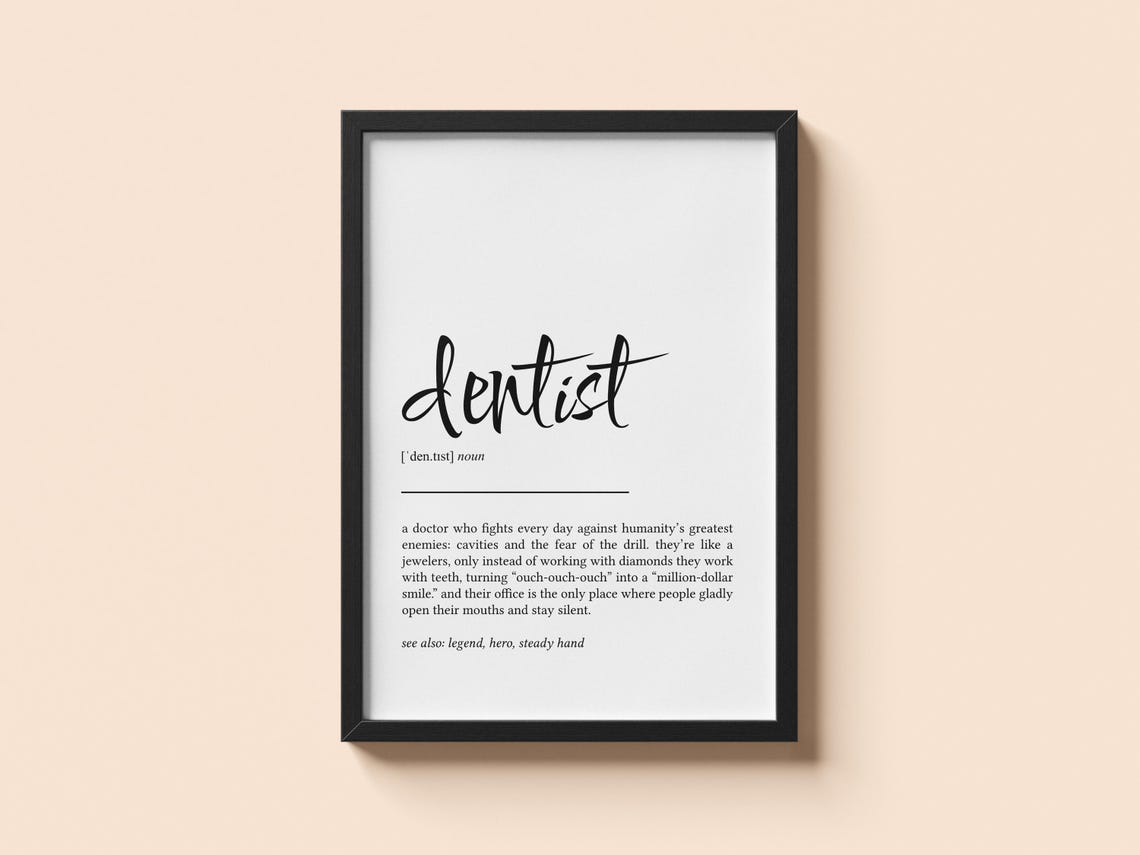 Dentist Definition Dictionary Style Funny Graduation Gift Poster