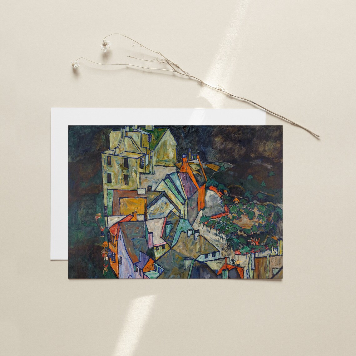 Egon Schiele End Of Town Houses 1913 Expressionist Village Art Poster - Image 2