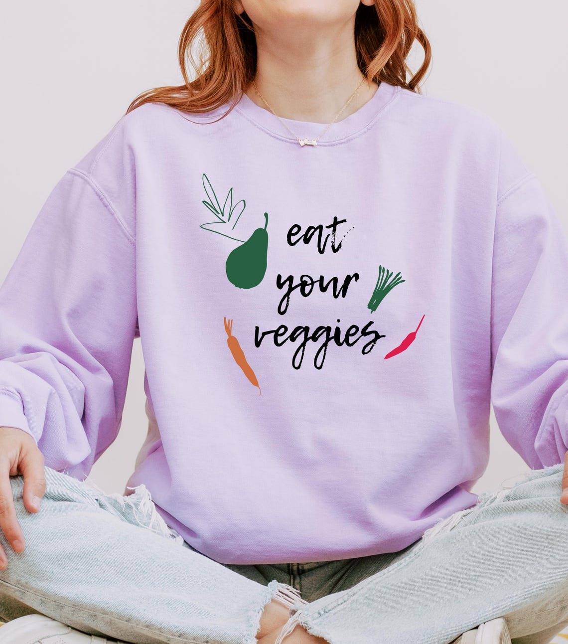 Eat Your Veggies Hand Lettered Typography Veggie Illustration Poster - Image 2