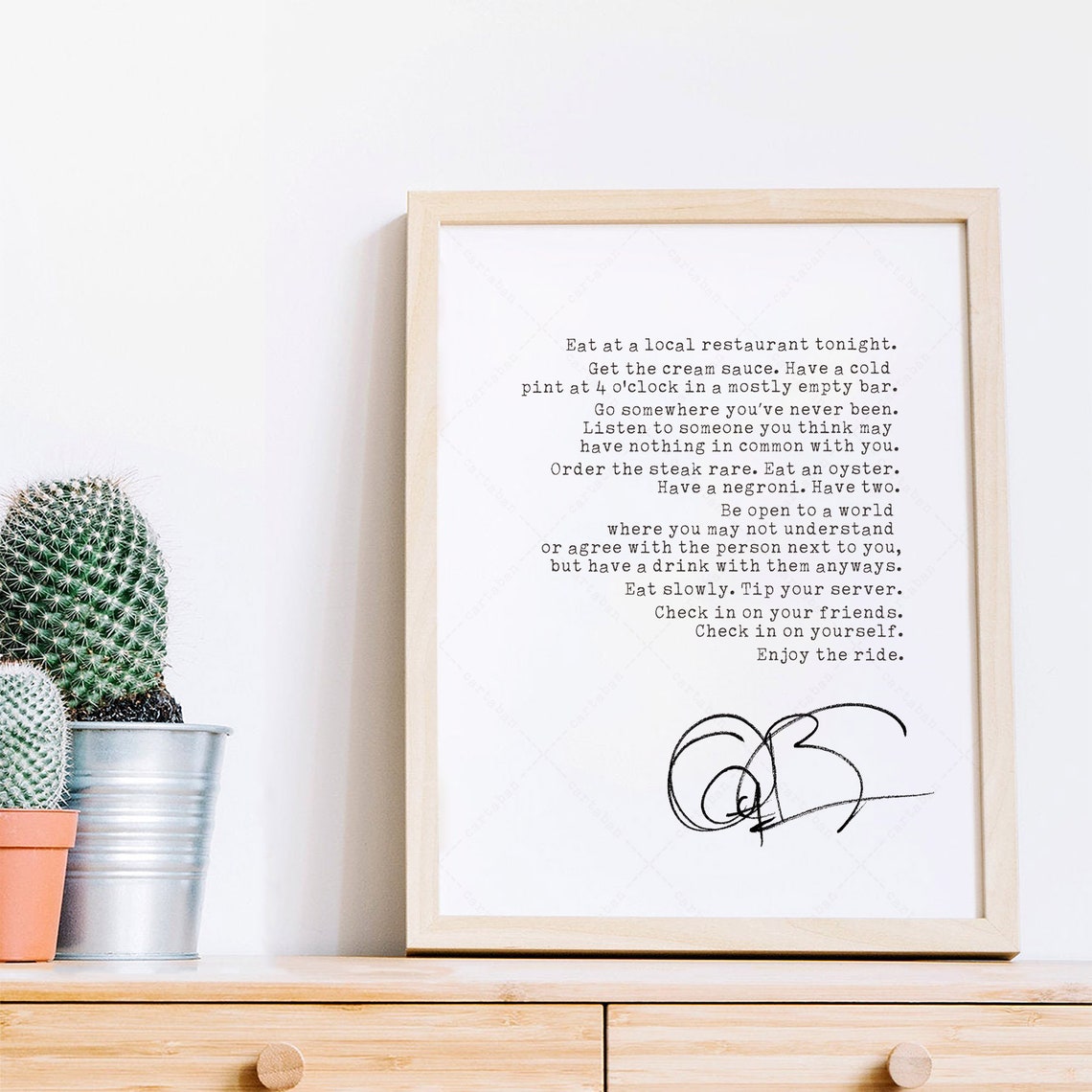 Anthony Bourdain Enjoy The Ride Travel Life Philosophy Quote Poster - Image 3