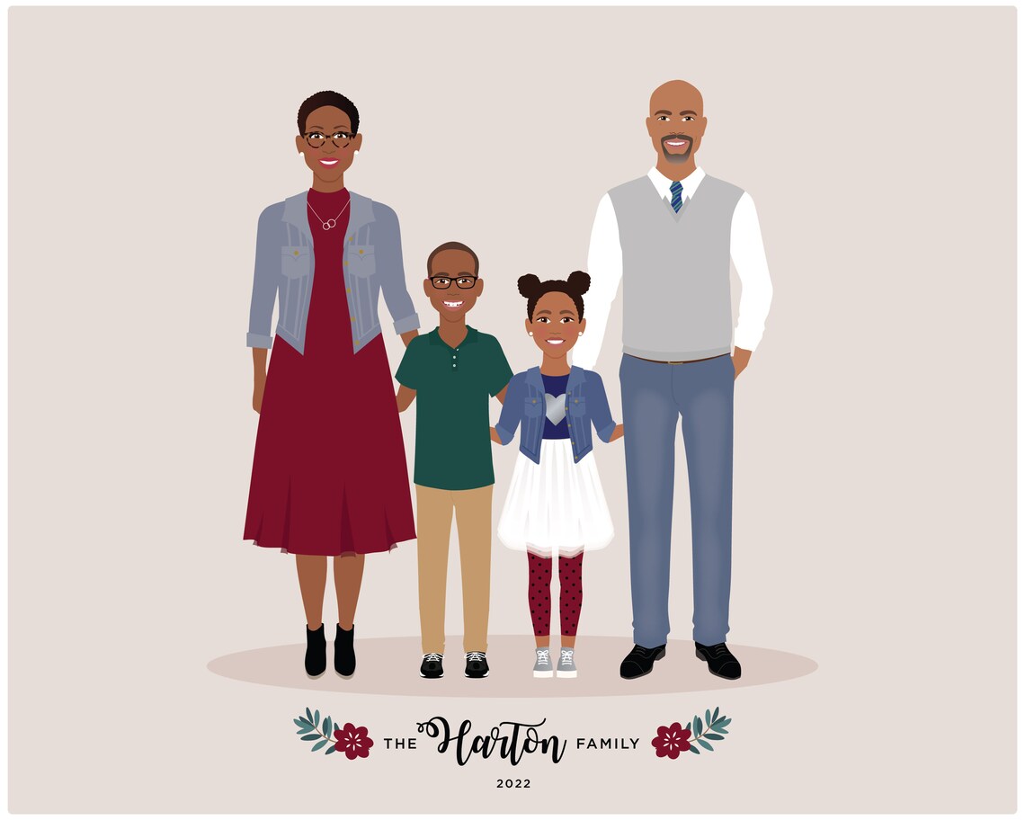 Custom Portrait Family Drawing Add On Person - Image 5