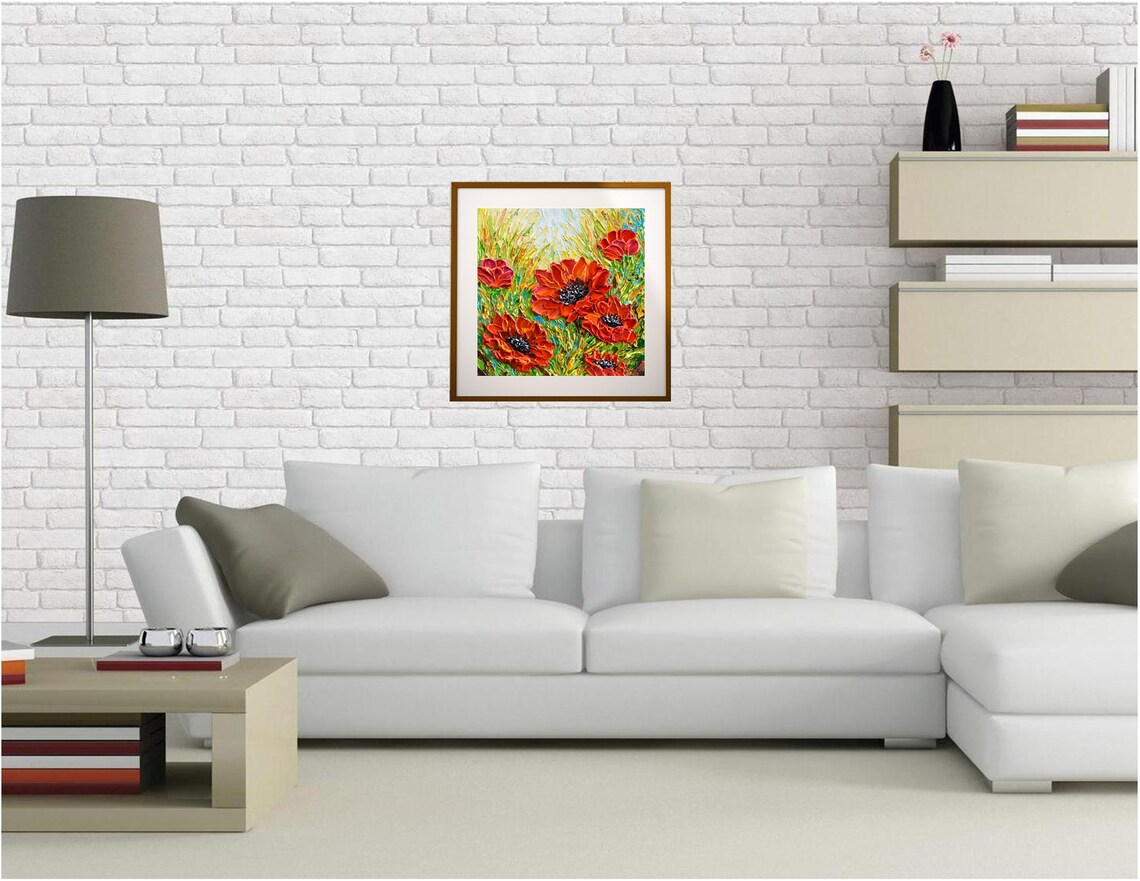 Poppy Impasto Flower Art Print, Botanical Wall Decor - Image 3