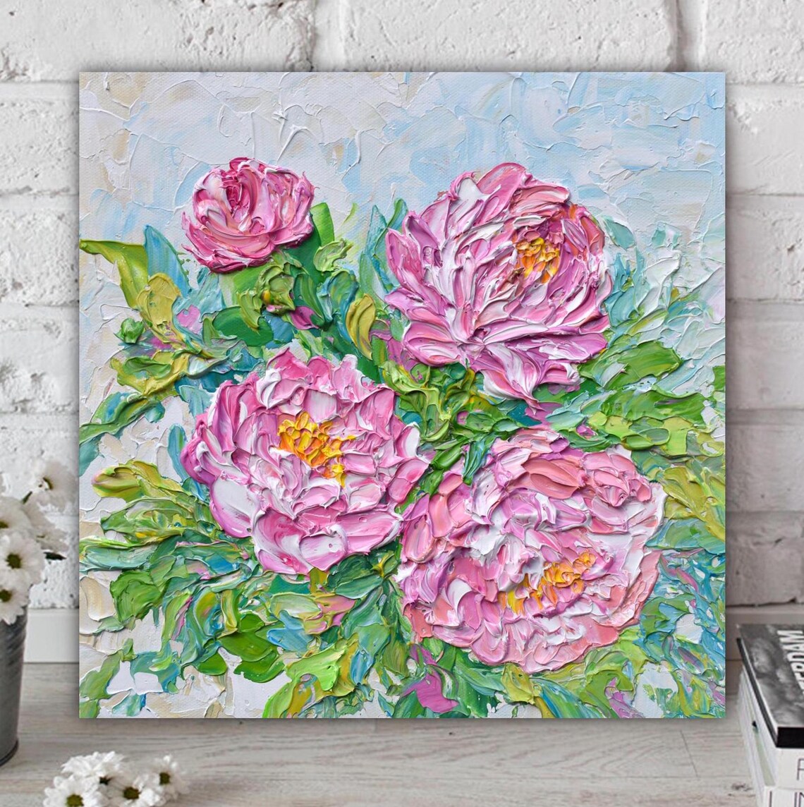 Pink Peony Painting Art Print, Botanical Floral - Image 3